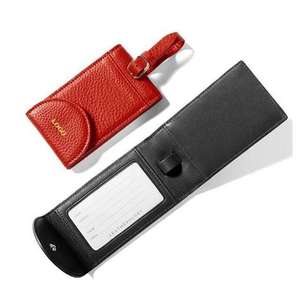 Étiquettes de bagages créatives en cuir PU résistant à l'eau, motif uni, sangles tendance, étiquettes nominatives souples pour valises de voyage - Product Image 1