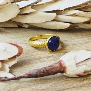 Latest High Demand Boho <b>Lapis</b> <b>Lazuli</b> <b>Ring</b> Women’s Brass Jewelry 18k Gold Plated Bohemian Classic <b>Ring</b> Simple Band Wholesale <b>Ring</b> - Product Image 3