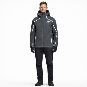 Men <b>Black</b> <b>Windbreaker</b> Jacket Hooded Lightweight Waterproof Outdoor Streetwear Custom Bulk Manufacturer Men's Jackets - Product Image 1