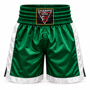 Shorts de boxe en satin avec logo personnalisé pour hommes, shorts de combat Muay Thai et Kickboxing, fabricant en gros - Product Image 4