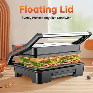 Panino antiaderente in acciaio inossidabile a 2 fette con gocciolatoio rimovibile per bistecca di qualsiasi spessore - Product Image 4