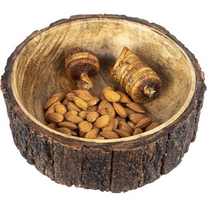 Handcrafted Mango <b>Wood</b> Spiral Carved Centerpiece Bowl - Wholesale - Product Image 3