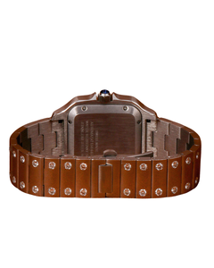 Montre-bracelet automatique de luxe double cadran Hip Hop or blanc et bleu avec diamants Moissanite – Modèle unique pour homme - Product Image 4