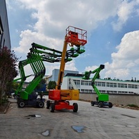 Nouvelle Plateforme de Travail Aérienne Remorquable avec Nacelle et Grue Hydraulique, Portance 230 kg, Hauteur de Levage 14,2 m