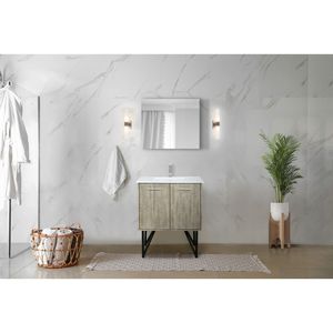 Mobile da bagno rustico in acacia con piano da 30 pollici L X 20 Pollici Top in quarzo bianco D da 30 pollici. L X 20 Pollici D - Product Image 3