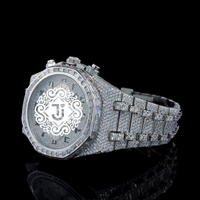Montre mécanique de luxe en or rose sertie de diamants Moissanite, mouvement ETA, date automatique, 41 mm, idéale pour les soirées - Grande Vente
