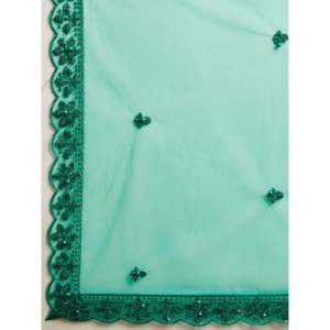 Dazzling Teal <b>Green</b> Sequins <b>Net</b> Lehenga Choli with Dupatta for Evening - Product Image 1