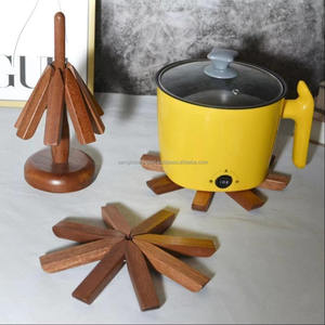 OEM Handmade Polished Wooden Trivet <b>Coaster</b> <b>Set</b> Tree-Shaped Christmas Drink Cup Mat Heat Resistant Natural Wood Table <b>Holder</b> - Product Image 1