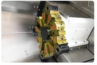 Tour CNC à banc incliné compact avec système de refroidissement haute pression, structure rigide prête à l'emploi pour petites pièces de soupape et barres de 45 mm