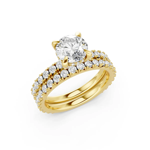 Lab Grown Diamond Oval Cut Bridal Engagement <b>Ring</b> <b>Set</b> IGI Certified 14KT <b>Gold</b> Rhodium Plated Luxury Jewelry for Anniversary Gift - Product Image 6