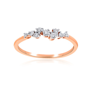 Bague de fiançailles haut de gamme pour femme, diamants ronds de 0,35 ct, or rose avec éclat fluide, prix de gros - Product Image 3