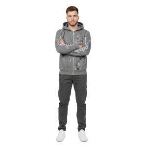 Sudadera con capucha y cremallera con logotipo personalizado al por mayor, pasamontañas de mezcla de algodón básico de alta calidad para hombre, cremallera completa, 2025 - Product Image 3