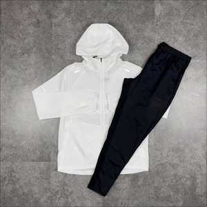 Ensemble de survêtement d'été pour homme, coupe-vent uni, deux pièces, veste à capuche légère, short, vêtements de sport, streetwear - Product Image 4