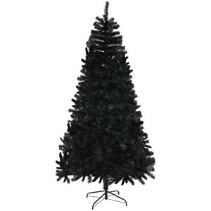 Albero di Natale Artificiale Nero Non Illuminato da 2,3 m con 1346 Punte di Rami e Base in Acciaio, Materiale PE PVC, Decorazione Natalizia, Apertura Automatica - Product Image 1