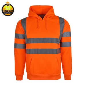 Sweat à capuche de travail haute visibilité personnalisé pour l'hiver, avec bandes réfléchissantes fluorescentes de sécurité - Product Image 6