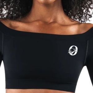 Black <b>Womens</b> Seamless Long Sleeve Crop <b>Top</b> <b>Compression</b> Gym Shirt Fitness Yoga Workout Activewear Stretch Athletic Training - Product Image 3