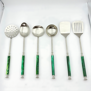 Ensemble d'ustensiles de cuisine en acier inoxydable avec manches en résine, lot de 6, pour la cuisine, au prix le plus bas en Inde - Product Image 3