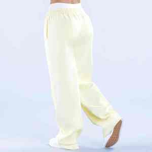 Tendance Printemps Femme Pantalon de jogging coupe ample en molleton de coton, jambe large évasée, avec cordon de serrage et poches, confortable, style streetwear - Product Image 4