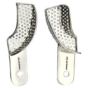 Dentadura Ortodoncia Autoclavable 2 piezas Bandeja de impresión dental lateral 5 tamaños Bandeja de acero inoxidable Impresión de acero inoxidable - Product Image 1