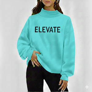 Sweat-shirt réversible surdimensionné à col montant pour femme, avec logo personnalisé, en polaire respirante et anti-plis, à manches longues, collection hiver 2026 - Product Image 1