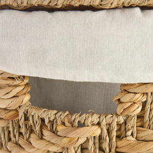 Premium Seagrass Water Hyacinth Storage Basket Large Size, Vietnam Handwoven <b>Laundry</b> Hamper with Lid, Nice Style Wholesale - Product Image 4