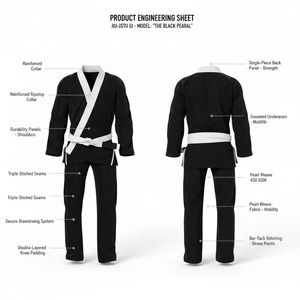 Uniforme de Jiu Jitsu Brasileño con Diseño Personalizado, Logotipo Personalizado, Tela Ligera, Kimono de Artes Marciales para Entrenamiento de Jiu Jitsu - Product Image 2