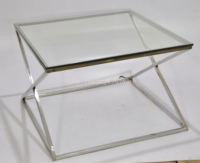Table basse en verre et fer de haute qualité au design moderne, table d'appoint pour le salon, marque IHA