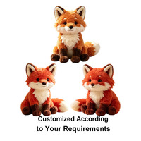 Jouets en peluche personnalisés en forme de renard, réalistes, super doux, écologiques, avec certificats de sécurité