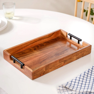 Bandeja de Madera para Servir en Cafeterías, para Bebidas, Aperitivos, Comidas, Postres, Desayuno, Té, Café, Presentación de Alimentos, Comedor, Barra, Restaurante, Hogar - Product Image 6