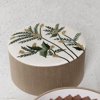 Boîtes cadeaux en lin de luxe faites à la main, style floral, logo personnalisé, marque NKF, pour le Ramadan, Pâques, chocolats, dattes, bonbons, œufs