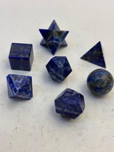 Ensemble de formes géométriques en Lapis Lazuli naturel 2025 mm, formes de cristaux géométriques polies, géométrie sacrée, spirituel/décoratif pour la maison - Product Image 6
