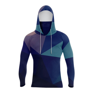 Traje de Pesca de Manga Larga para Hombre, Talla Grande, UPF 50+, con Capucha, Protección Solar, Impresión OEM, Máscara Antipolvo, Camuflaje Azul Claro - Product Image 4