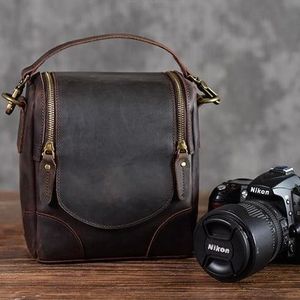 Calista piccola borsa per fotocamera in pelle custodia per obiettivo in pelle per attrezzatura digitale e fotocamere - Product Image 2