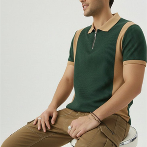 Men's Casual for Collar <b>Half</b> Sleeved Lightweight Breathable Summer Solid Color for <b>Shirt</b> Knitted ODM - Product Image 4