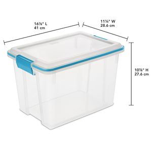 Contenitori e Scatole di Plastica da 20 Quarti, Contenitore Trasparente Resistente alle Intemperie con Coperchio a Chiusura, Blu, Confezione da 6 - Product Image 2