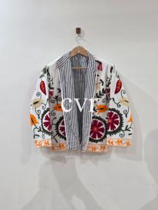 Suzani Eco-Friendly Handmade Velvet Women's Luxury Coat Hand Embroidered Uzbek Outerwear Suzani Velvet Winter <b>Boho</b> for Party We - Product Image 3