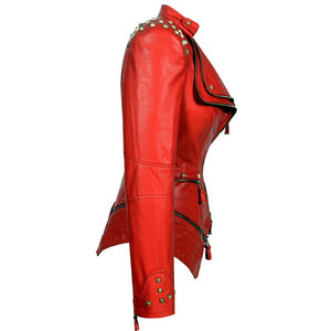 Chaqueta de Cuero Sintético para Mujer, Prenda Exterior Elegante para Invierno, Abrigo Informal Transpirable con Forro de Nailon - Product Image 4