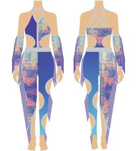 Ropa de Gimnasia de Lujo con Degradado Brillante para Niñas, Leotardo con Pedrería AB para Competencia - Product Image 6