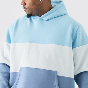 Survêtements pour hommes à capuche, couleur claire, manches longues, poches latérales, vêtements d'automne, 100% coton respirant, cordon de serrage - Product Image 2