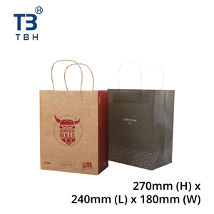 Sac en papier torsadé haut de gamme, idéal pour les commerçants, les vendeurs et les fournisseurs, 270x240x180mm - Product Image 1