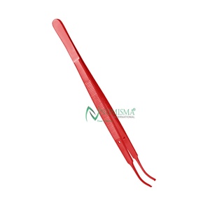 Pince chirurgicale de qualité supérieure, rouge, 7 pouces, à pointes dentelées délicates en acier inoxydable, certifiée CE - Product Image 3