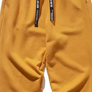 LAMA INDUSTRIES <b>Men's</b> Mustard Yellow Sweatpants Elastic Waist Zipper Fly Casual Joggers Side Pockets Lightweight <b>Linen</b>/Cotton - Product Image 5