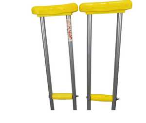 Béquilles réglables en acier doux avec poignée jaune pour usage domestique, capacité de 300 lb - Product Image 2