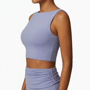Haut de yoga court pour femme de haute qualité, respirant, confortable et extensible, idéal pour le fitness, le yoga, le pilates et la gym - Product Image 4