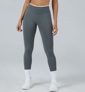 Leggings de yoga décontractés en coton tricoté respirant pour femmes, taille haute, grandes tailles, personnalisables pour la gym - Product Image 5