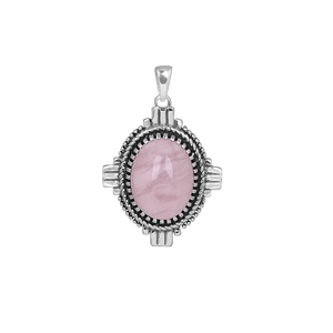 925 argent sterling quartz rose labradorite pierre précieuse cristal guérison unisexe pendentif bijoux fins - Product Image 1
