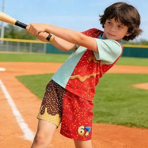 Shorts en polyester personnalisés à motif goutte de crème glacée, tailles jeunes et adultes, séchage rapide, pour la rentrée scolaire, vêtements de sport d'équipe - Product Image 3