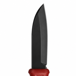 Cuchillos de exterior de hoja fija rojos y negros con hoja con revestimiento oscuro, mango antideslizante con textura de diamante, funda protectora y presilla para cinturón - Product Image 1