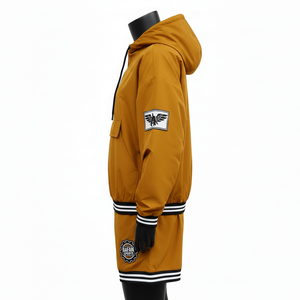 Conjunto de pantalones cortos cortavientos para mujer, conjunto de pantalones cortos con capucha de poliéster a prueba de viento con logotipo bordado personalizado, conjunto de pantalones cortos cortavientos para mujer, talla grande - Product Image 3