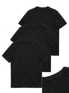 T-shirt uni en coton épais 100 % pour homme, col rond, manches courtes, coupe oversize, personnalisable avec logo, vente en gros - Product Image 2